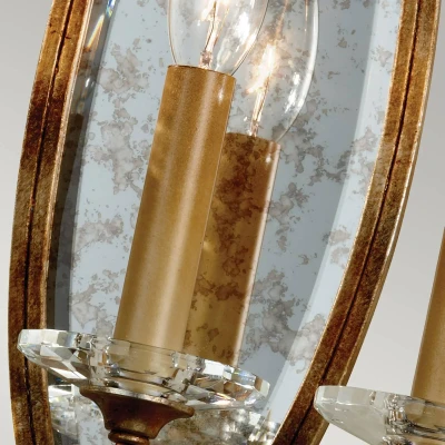 Abbildung von Feiss FE Valentina W3 Wandleuchte 3xE14 60W Stahl Bronze oxidiert, Glas H:48,4cm B:27,3cm dimmbar
