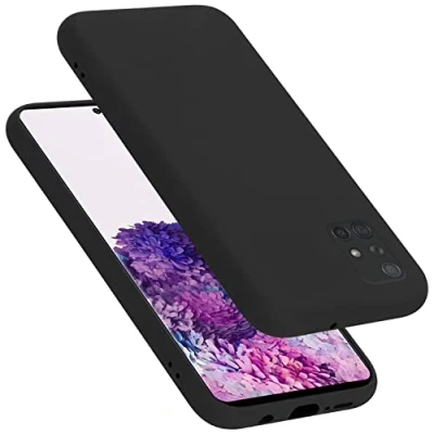 Abbildung von Cadorabo Hülle für Samsung Galaxy A71 in Liquid SCHWARZ Handyhülle aus flexiblem TPU Silikon Silikonhülle Schutzhülle Ultra Slim Soft Back Cover Case Bumper