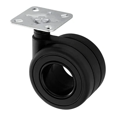 Abbildung von Design Möbelrolle KÖLN schwarz, Ø 65 mm, belastbar bis 60 Kg, Höhe 84 mm Lenkrolle Transportrolle von SOTECH