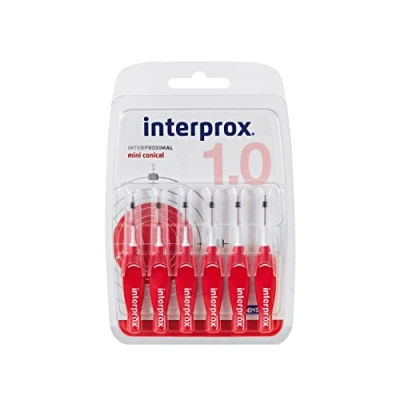 Abbildung von Interprox 4G Interdentalbürsten rot miniconical 6 Stück Packung