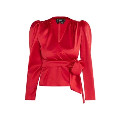 Abbildung von caspio Damen Wickelbluse 19529198 CA06, ROT, S