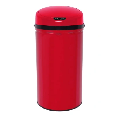 Abbildung von ECHTWERK Mülleimer &quot;INOX RED&quot;, 1 Behälter, Infrarot Sensor, Korpus aus Edelstahl, Fassungsvermögen 42 Liter