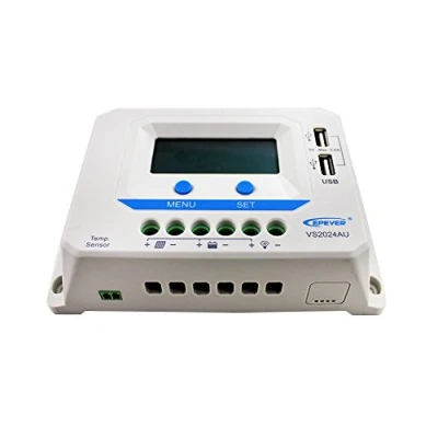 Abbildung von EPEVER® PWM Laderegler 20A, VS2024AU Charge Controller,12V/24V Auto work, 12V/24V mit LCD Dispaly USB Anschluss(VS2024AU)