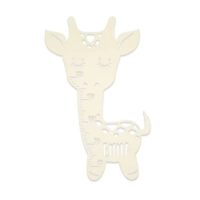 Abbildung von Messlatte für Kinder Holz Modell Giraffe Kinderzimmer Messlatte/Tauf Geschenk oder zur Geburt/Kindermesslatte personalisiert mit Wunsch Name Mädchen Junge Design by HeLLo Mini