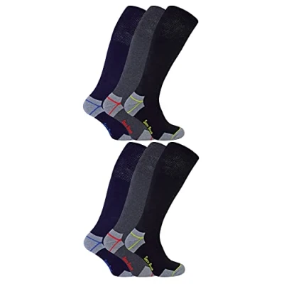 Abbildung von Sock Snob Herren Lang Arbeitssocken Baumwolle Gepolstert Kniehoch Work Socken (39 45, 6 Paare)