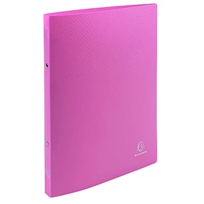 Abbildung von Exacompta 54194SE 5er Pack Ringbuch OPAK DIN A4 aus Kunststoff 2 Ringe 20mm breit rosa ideal für Schule und Büro Ringhefter Ringordner Ringbuchordner