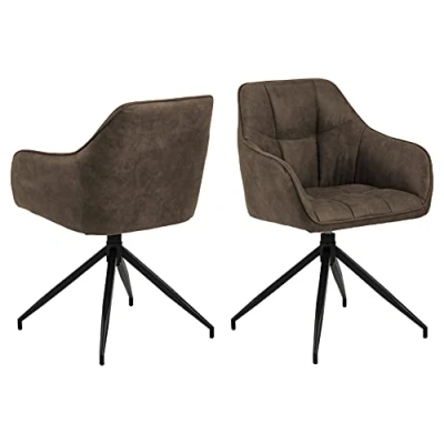 Abbildung von AC Design Furniture Belinda Carver Esszimmerstuhl, H: 84,5 x B: 59 T: 54,5 cm, Hellbraun, Stoff/Metall, 1 Stk.