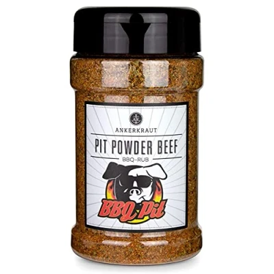 Abbildung von Ankerkraut Pit Powder Beef, BBQ Rub Gewürzmischung von Pit, für Beef Ribs, Flank Steak oder klassische Steaks, 200g im Streuer