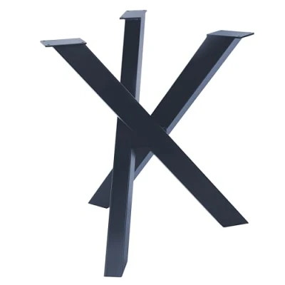 Abbildung von Tischgestell Spider Design Kreuzgestell Schwerlast massiv Tischkufen Stahl Tischbeine Metall DIY Schreibtisch (Anthrazit)