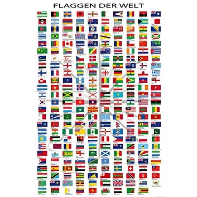 Abbildung von 1art1 Flaggen Der Welt Poster Ländernamen Und Hauptstädte, In Deutsch Kunstdruck Bild 180x120 cm