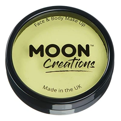 Abbildung von Moon Creations Pro Gesichts und Körper Make up, professionelle Farbfarben Kuchentöpfe für Gesichtsfarbe, Kostüme, Feste, Halloween Kinder, Erwachsene (Hellgelb, 36 g)