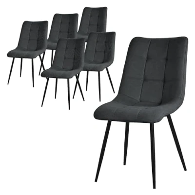 Abbildung von ML Design Stuhl Esszimmerstühle mit Rückenlehne moderne Lounge Küchenstühle (6 St), Polsterstuhl Esstischstühle 6er Set Küchenstuhl Polyester bis 120kg