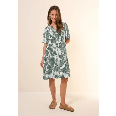 Abbildung von Cecil Gemustertes Crepe Freizeitkleid, Damen, Größe: Large, Grün