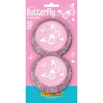 Abbildung von DECOCINO Muffin Förmchen Schmetterlinge (50Stk.) Deko Cupcake Schmetterling für Kinder Geburtstage &amp; Garten Partys!