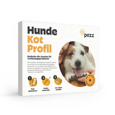 Abbildung von Pezz Großes Kotprofil 3 in 1 Test für Hunde Parasiten/Würmer, Durchfall &amp; Verdauung Nur eine Probe Alle häufigsten Parasiten, Durchfallerreger und die Verdauungsfunktion gratis Labor Versand