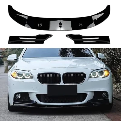 Abbildung von Frontlippe Spoiler für BMW 5 Series F10 F11 M Sport 2011 2017,Auto Frontstoßstange Splitter Lip Frontspoiler Protector Kits,A/Black