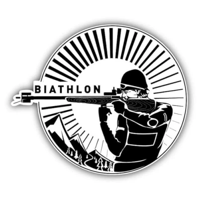 Abbildung von WildeBabsKLBT 11cm 2xHochwertiger Auto Aufkleber Sticker Decal Autoaufkleber Folie Wunschtext Biathlon Silhouette Label G1847