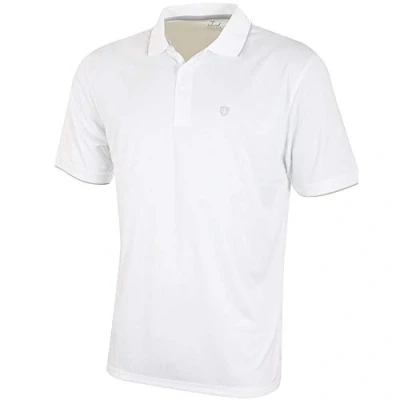 Abbildung von Island Green Classic Logo Chest Polo Performance Cool Pass Mens Golf Shirt White XL