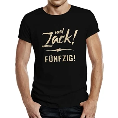 Abbildung von RAHMENLOS® T Shirt Geschenk zum 50. Geburtstag Zack! Fünfzig!