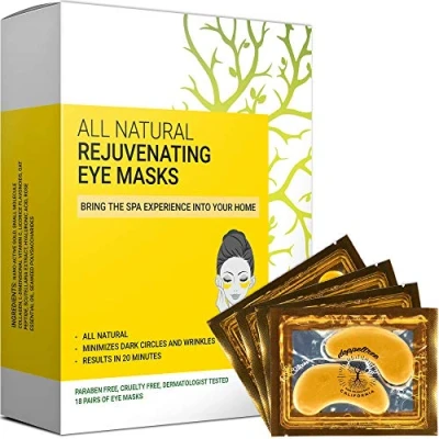 Abbildung von Augenpads Gegen Augenringe, Tränensäcke &amp; Fältchen, Under Eye Mask, Patch (18 Paare), Collagen Augenmaske Anti Aging 24k Gold Gel Augen Pads