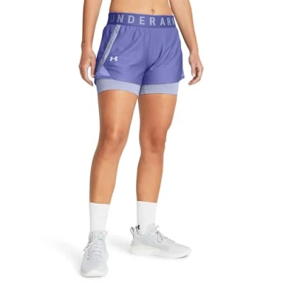 Abbildung von Under Armour Damen Play Up 2 in 1 Shorts, lockere Shorts für mit integrierten Kompressionsshorts, bequeme &amp; atmungsaktive Sporthose