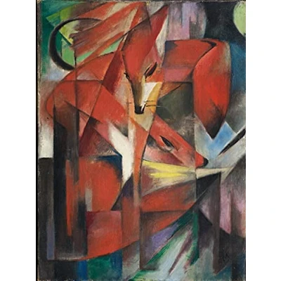 Abbildung von Zhyaunz Der Fuchs Franz Marc DIY 5D Diamant Malerei Kits Kreuzstich Stickerei Voll Runde Handwerk Kunst Geschenk 40x50cm