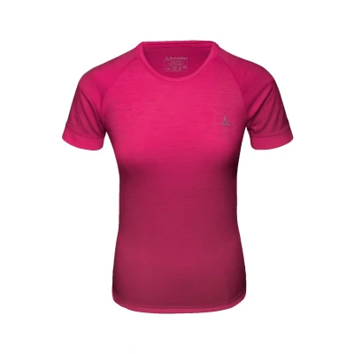 Abbildung von Schöffel Damen Merino Sport Shirt 1/2 Arm W, temperaturregulierendes Unterhemd, atmungsaktives Funktionsunterwäsche in Wollqualität, rasberry s, M