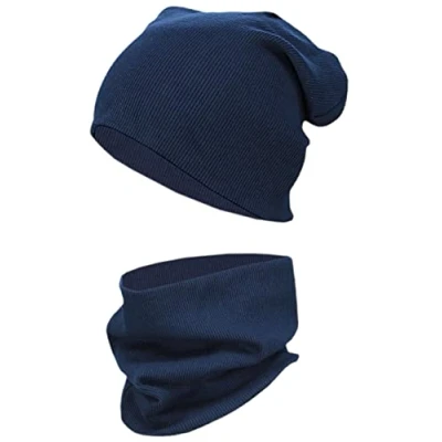 Abbildung von TupTam Mütze &amp; Schal Kinder Beanie Schlauchschal Set aus Jersey und Rippstoff