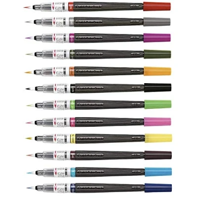 Abbildung von Pentel XGFL 110X Colour Brush, einzigartiger Pinselstift gefüllt mit Aquarelltinte, himmelblau, 1 Stück 17.5 x 1.3 cm