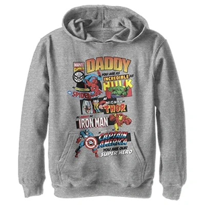 Abbildung von Marvel Jungen Klassisch Ultimativ Dad Hoodie, Athletisch Heather, XL