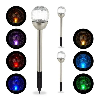 Abbildung von relaxdays Gartenleuchte 3er Set Garten Solarlampen Farbwechsel