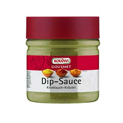 Abbildung von Kotanyi Gourmet Dip Sauce Knoblauch Kräuter scharf pikantes Aroma, aromatisch würzige Kräuter, 400 ml