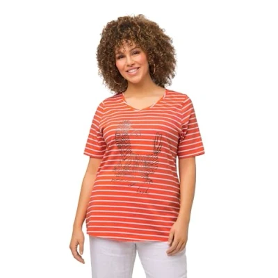 Abbildung von Ulla Popken Rundhalsshirt T Shirt Tiermotiv Classic V Ausschnitt Halbarm