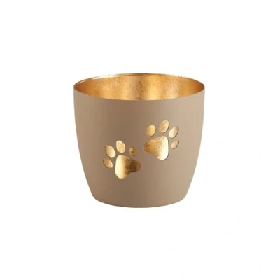 Abbildung von Giftcompany Windlicht Madras Pfoten Sandstone/Gold