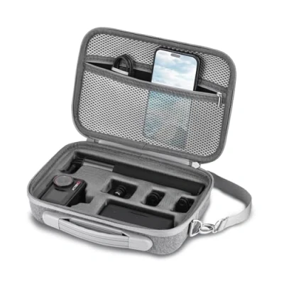 Abbildung von Flymile Osmo Action 5 Pro Tasche für DJI 5/4 Kamera Akku Case, Tragbare Tragetasche Umhängetasche Koffer, kompatibel mit 5, 4, 3, Adventure Combo Zubehör