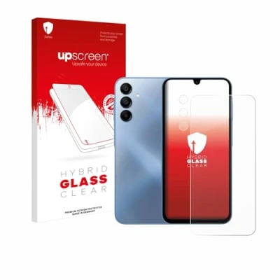 Abbildung von upscreen Schutzglas für Samsung Galaxy A15 (Display+Kamera) Schutzfolie, Glas Folie [Klar, 9H Panzerschutz, Anti Fingerprint]