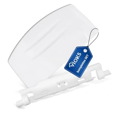 Abbildung von VIOKS Set Türgriff Kunststoff Ersatz für Beko 4244570100 + Türgrifffeder 4244510100 Feder Ersatzgriff Kühlschrank Kuehlschranktuer Griff Gefrierfachklappe Tuergriff mit