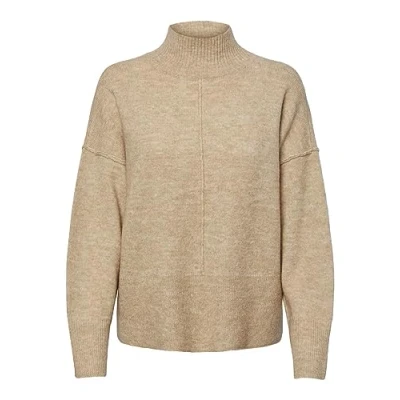 Abbildung von YAS Yasbalis HIGH NECK Strickpullover, Damen, Größe: Medium, Beige