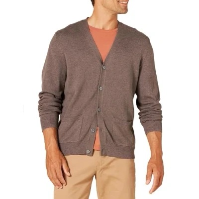 Abbildung von Amazon Essentials Herren Strickjacke aus Baumwolle, Braunheide, XS