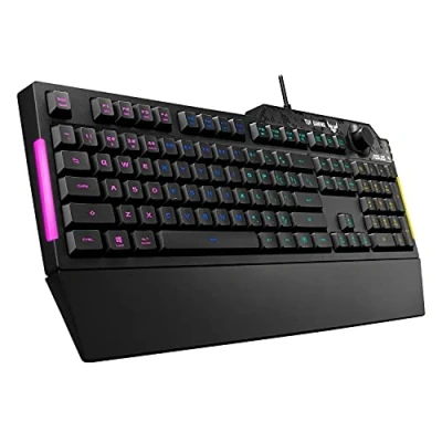 Abbildung von ASUS TUF Gaming K1 RGB Keyboard with Dedicated Volume knob, Spill Resistance, Side Light bar and Armoury Crate