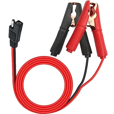 Abbildung von HuaLiSiJi SAE zu Krokodilklemmen 12V 24V auf Krokoklemmen Kabel 14AWG 30A, Stecker Schnellverbindung, Ladeanschluss für Autos, Motorräder (1m)