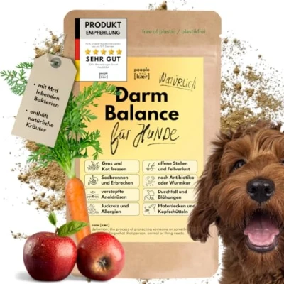 Abbildung von People who Kaer Darmpulver für Hunde 200g Probiotika &amp; Präbiotika, Darmflora Aufbau Hund unterstützt bei Durchfall und Darmsanierung, Pulver mit Flohsamenschalen, Vitamine Darmfunktion