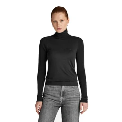 Abbildung von G Star CORE SLIM Turtle Strickpullover, Damen, Größe: XS, Dk black