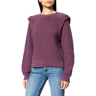 Abbildung von NA KD Damen Open Back Knitted Sweater Pullover, violett, L