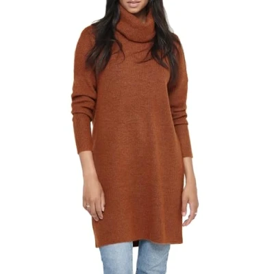 Abbildung von ONLY Onljana L/S Cowlneck Strickkleid, Damen, Größe: Small, Ginger bread melange