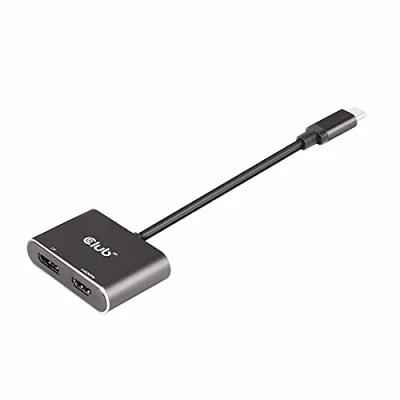 Abbildung von Club 3D MST Hub USB3.2 Gen2 Typ C(DP™ Alt Mode) auf DisplayPort™ + HDMI™ 4K60Hz St./B.