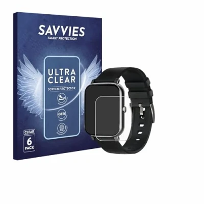 Abbildung von Savvies 6 Stück Schutzfolie für Ibetter Smartwatch 1.69&quot; Displayschutz Folie Ultra Transparent
