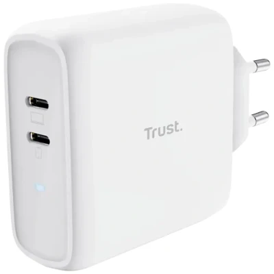 Abbildung von Trust Maxo Dual USB C Schnellladegerät 65W Weiß