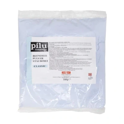 Abbildung von pilu cosmetic Blondierpulver 500g Beutel blau staubfrei I schonende Blondierung Aufhellung bis zu 7 Nuancen ultra stark blue bleaching powder Anti Gelbstich (CLASSIC STAUBFREI)