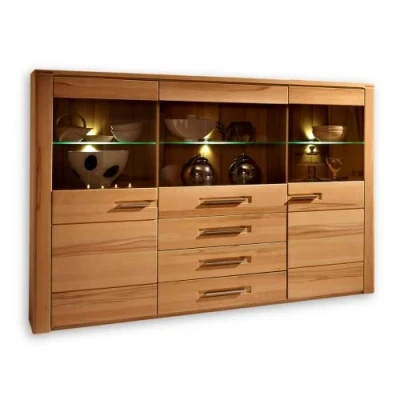 Abbildung von Innostyle Highboard &quot;Nature Plus&quot;, Breite 172 cm, 3 Glas /Holztüren, Schubkästen